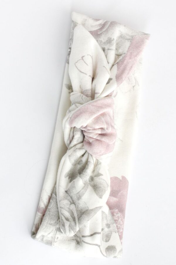opaska bawełniana dla opaski dziewczynki z kokardą węzełkiem pastelowe myszka miki kropeczki róż